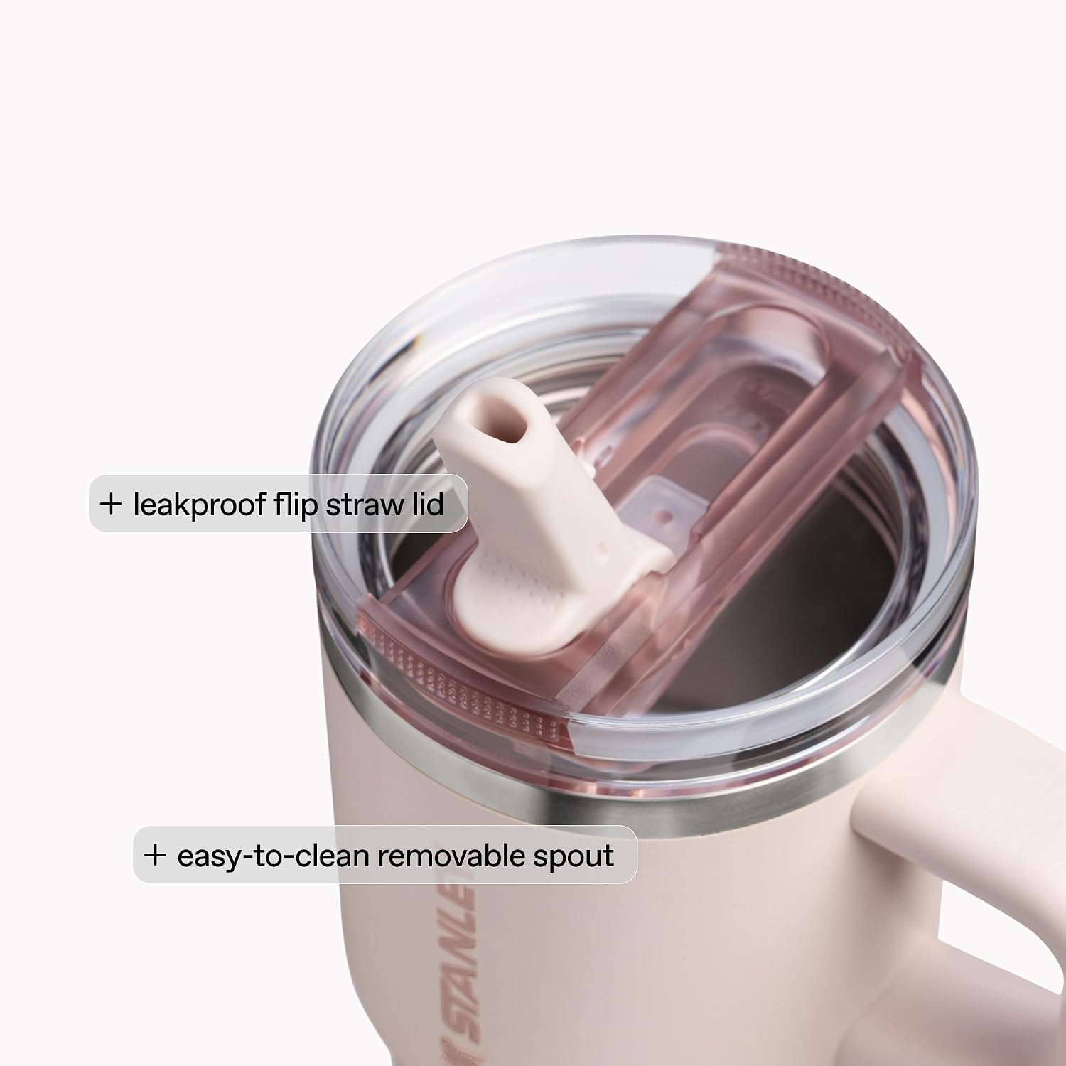 STANLEY Quencher ProTour Flip Straw Tumbler with Leakproof Lid 30 oz | Built-in Straw and Handle | Cup Holder Compatible for Travel | insulated Stainless Steel Cup | BPA-Free | Violet Blossom