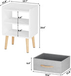 White Nightstand with Drawer, Small Wood Bedside Table, Kids Nightstand | Mid Century Modern Nightstand, Small Bedside Table for Bedroom, Kids Room & Small Spaces.