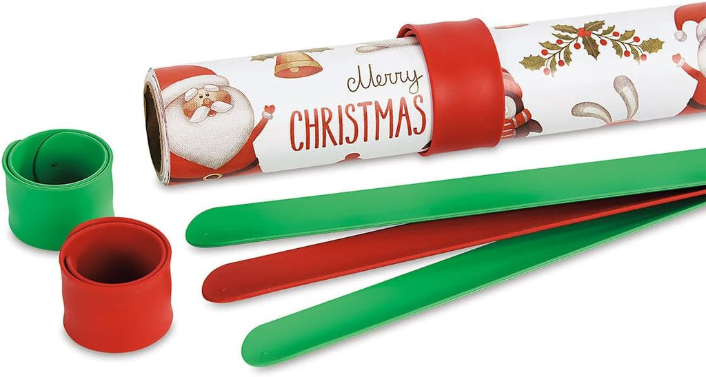 Current Silicone Holiday Red & Green Flip Wraps- Set of 6, Gift Wrap Holders, Silicone-Covered Metal Strips Flip to Securely Hold Gift Wrap Rolls, Electrical Cords and Posters,Roll Storage Holder