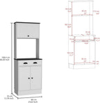 Tampa Kitchen Pantry with Drawer, 2 Cabinets, & Compact Design