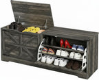 YITAHOME 55" L Farmhouse Shoe Storage Bench with Flip-Top Seat & 3 Tilt-Out Drawers, Entryway Organizer for Mudroom, Hallway, Cloakroom