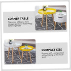 ARTIBETTER Modern Mini Round Yellow End Table, Nordic Style Small Indoor Beverage Side Table for Living Room, Balcony, and Bedroom Use