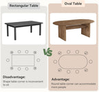 63" Oval Dining Table for 6, Farmhouse Solid Wood Kitchen Table with Storage for Dining Room, Living Room, Natural Wood