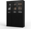 Palace Imports 100% Solid Wood 48.5"" Pantry Cabinet with Frosted Glass, Shaker Doors and Adjustable Shelves