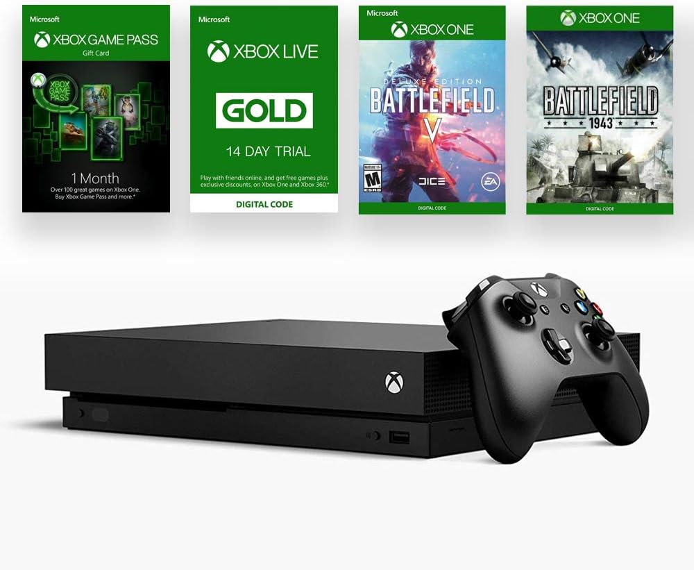 Microsoft Xbox One X 1TB Console - Battlefield V Bundle - Xbox One - Black (Renewed)