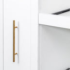 Farmhouse Kitchen Pantry Cabinet with 4 Doors, Multi-Functional Pull-Out Multi-Tier Storage Shelves, Pantry Organizer and Storage for Kitchen, Dining Room, Cupboard (White)