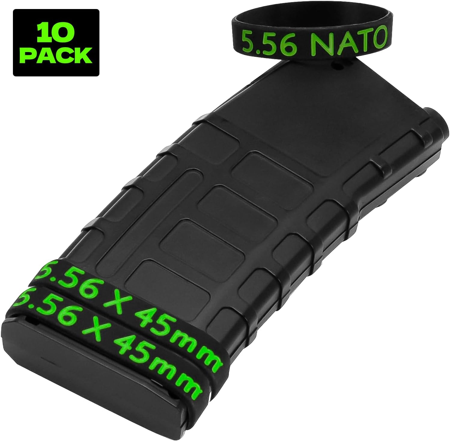 Ideagle 5.56 Magazine Marking Bands, 10 Pack 556 NATO Mag Bands 5.56×45mm