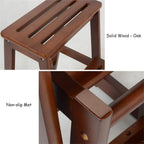 Step Stool Solid Wood Step Stool with 3 Steps | Lightweight & Foldable Multipurpose Ladder Shelf - Capacity 150kg