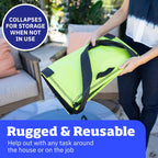 DURASACK Heavy Duty Storage Tote Bag 22-Gallon Rugged Woven Polypropylene Moving Bag, Reusable Self-Standing Design, Holds up to 500 Pounds, Single, Lime Green