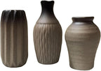 Daittin 3 Pcs Mini Ceramic Vases, Rustic Small Pottery Vases for Home Decor, Boho Flower Vases Set for Table Centerpiece, Shelf, Living Room, Bedroom, Office