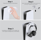 NexiGo PS5 Headphone Holder, [Minimalist Design] Mini Headphone Hanger with Supporting Bar, for Sony PlayStation 5 Gaming Headset, White
