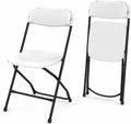Plastic Folding Chairs 2 Pack, Heavy Duty Folding Chairs for Outside, 400 Lbs Capacity Foldable Chair with Steel Frame, White Event Seating