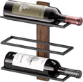 B4Life Wall Mounted Wine Rack for 3 Bottles Wood & Metal Storage | Small Space And Apartments Wine Selection, Newcomers, Dress Up A Blank Wall,Wine Rack Small,Wall Mounted Bar
