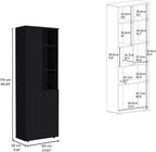 Riner 67" Slim Pantry Cabinet, 5-Tier Storage Shelves with Doors for Kitchen Organization, Black