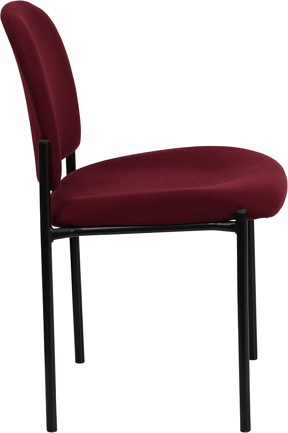 EMMA + OLIVER Comfort Burgundy Fabric Stackable Steel Side Reception Chair