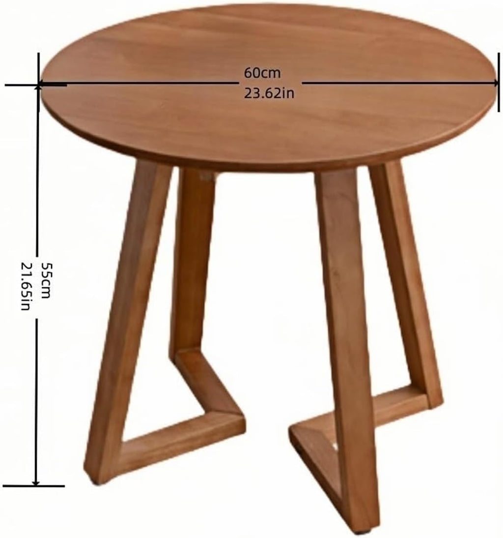 Round Coffee Table Wood Sofa Side Table Small Tea Tables Snack Desk for Living Room Balcony Apartment Heavy Duty(Natural,M)