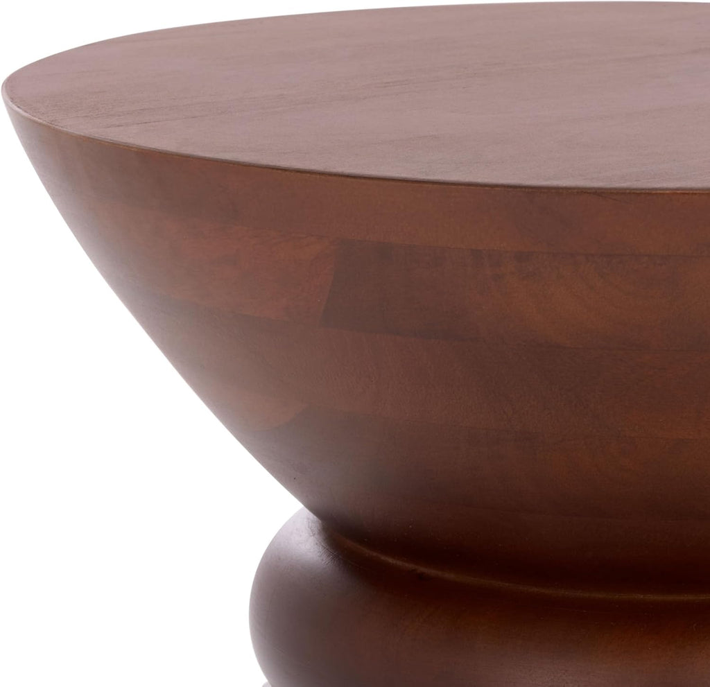 SAFAVIEH Home Collection - Ignacio Walnut Solid Wood Accent Table, Sculptural Modern Side Table, Fully Assembled (ACC3263A)