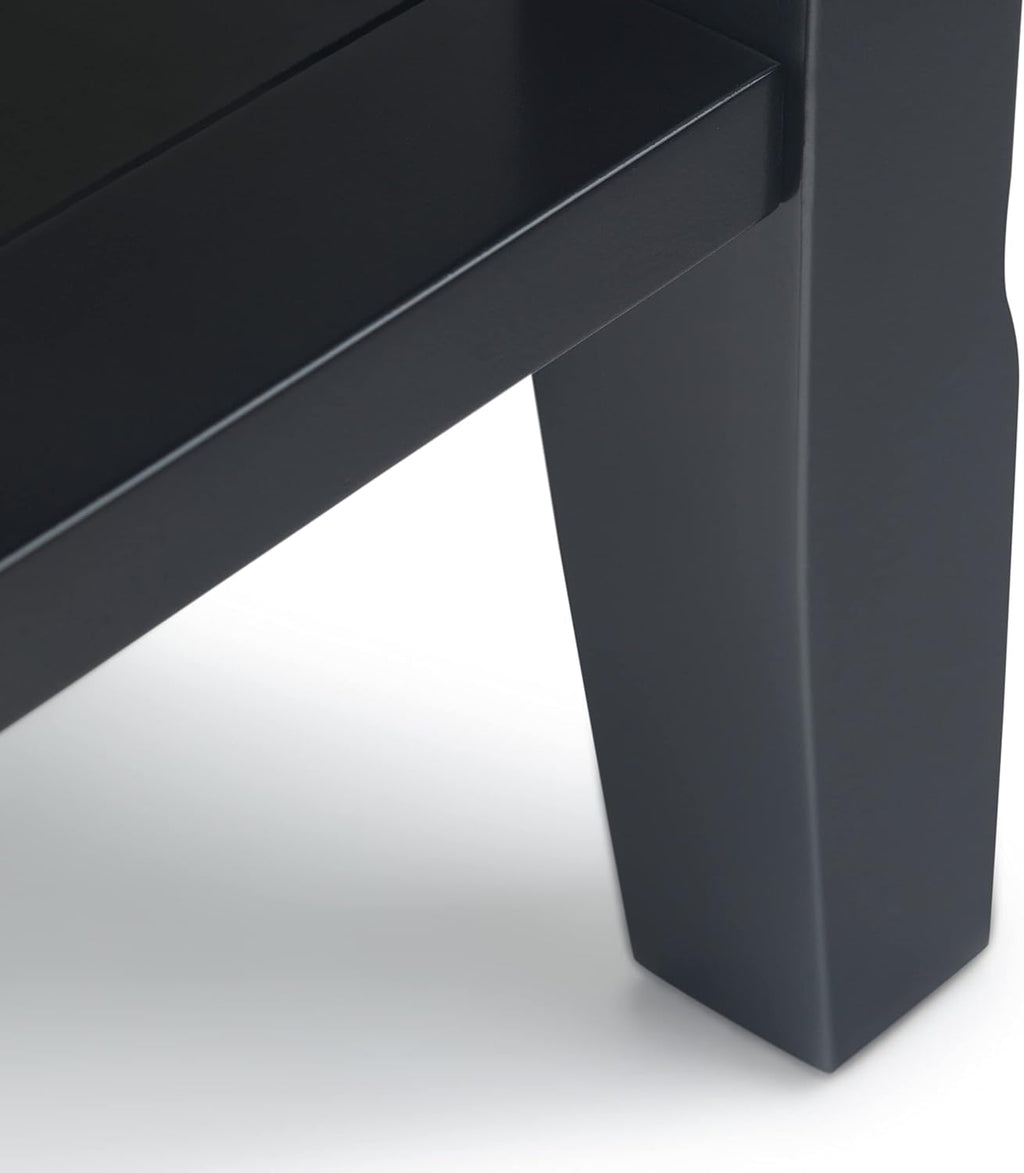 SIMPLIHOME Acadian Solid Wood 14 inch Wide Transitional-Style Narrow Side Tables in Black for the Living Room and Bedroom (Set of 2)