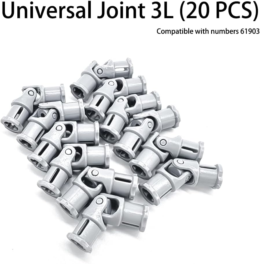 20pcs New Light Grey Universal U Joint 3L Compatible with legoes (61903/62520c01) Suspension & Drivetrain Robot Motor Robotics Advanced Building mindstorms EV3 NXT Part