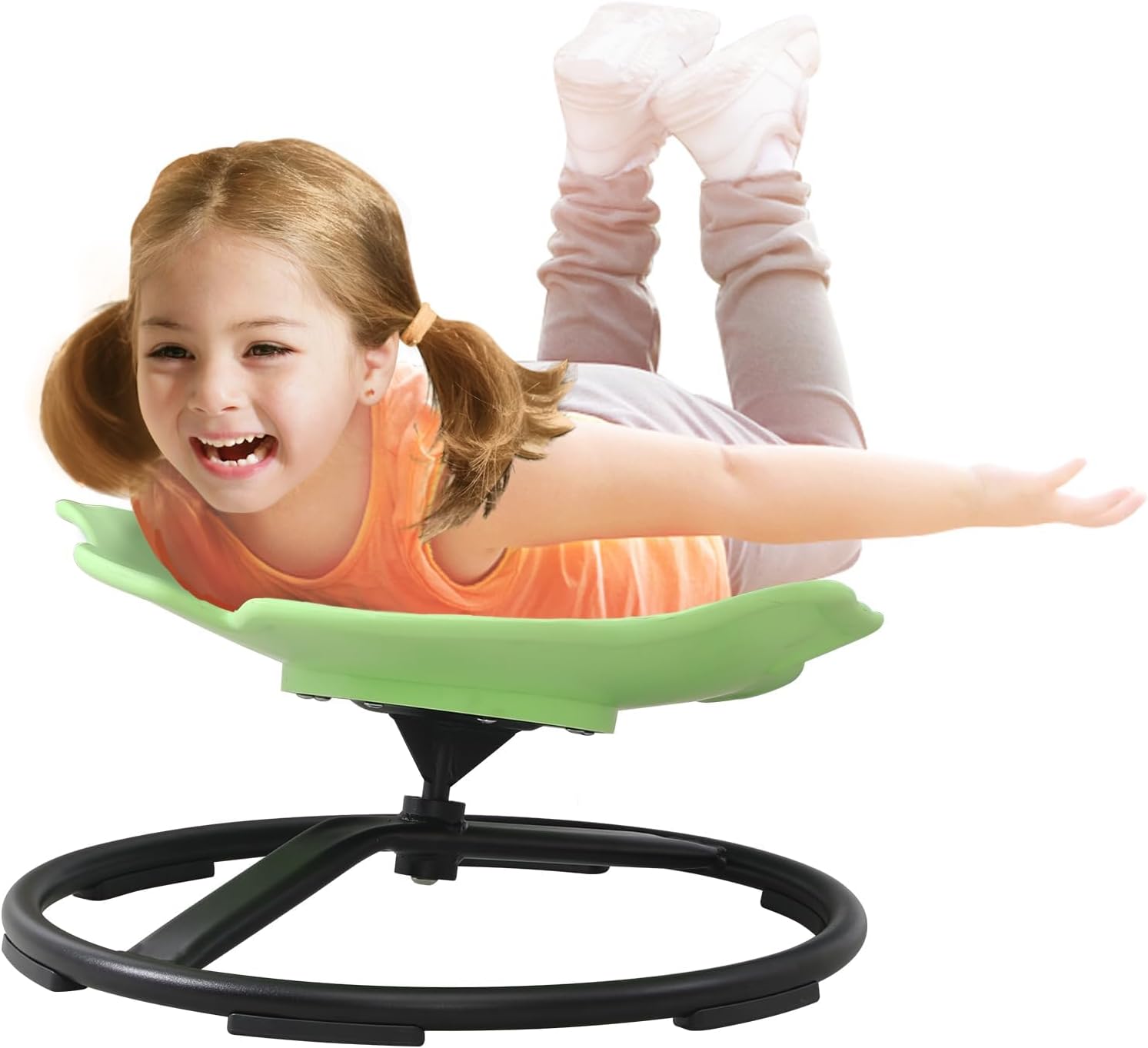 Sensory Spinning Chair for Kids with Autism & ADHD, Swivel Chair for Indoor/Outdoor Use, Sit and Spin Toys, Fish-Shaped Sensory Chairs for Autistic Children, Training Body Coordination (Light Green)