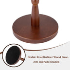 SANY DAYO HOME 12" Real Wood Round Drink Table, Small Pedestal Side Table with Decorative Beaded Design, Accent End Table for Living Room and Bedroom, Brown