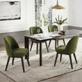 KISLOT Wooden Dining Chairs Set of 4, Fabric Upholstered Modern Dining Room Chairs with Double-Layer Thick Seat Cushion & Ergonomic Backrest for Restaurant, Kitchen and Café, Green, 2 Boxs