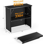 VINGLI 39" Commercial Grade Portable Bar Table for Events, Mobile Bartending Station, Outdoor Indoor Pop Up Bar Table with Skirt PP (39"-1P, Black)