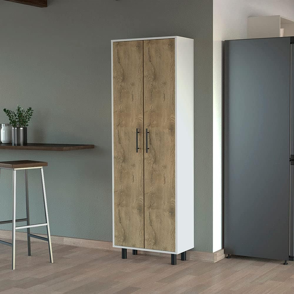 Oklahoma Tall Pantry Cabinet, 5-Shelf Storage Organizer, Wood Cupboard with Doors