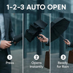 Mr. Pen- Windproof Travel Umbrella, Small Water-Resistant Automatic Folding Umbrella for Rain and Sun, Light, Compact and Portable for Women & Men, Fits Car & Backpack