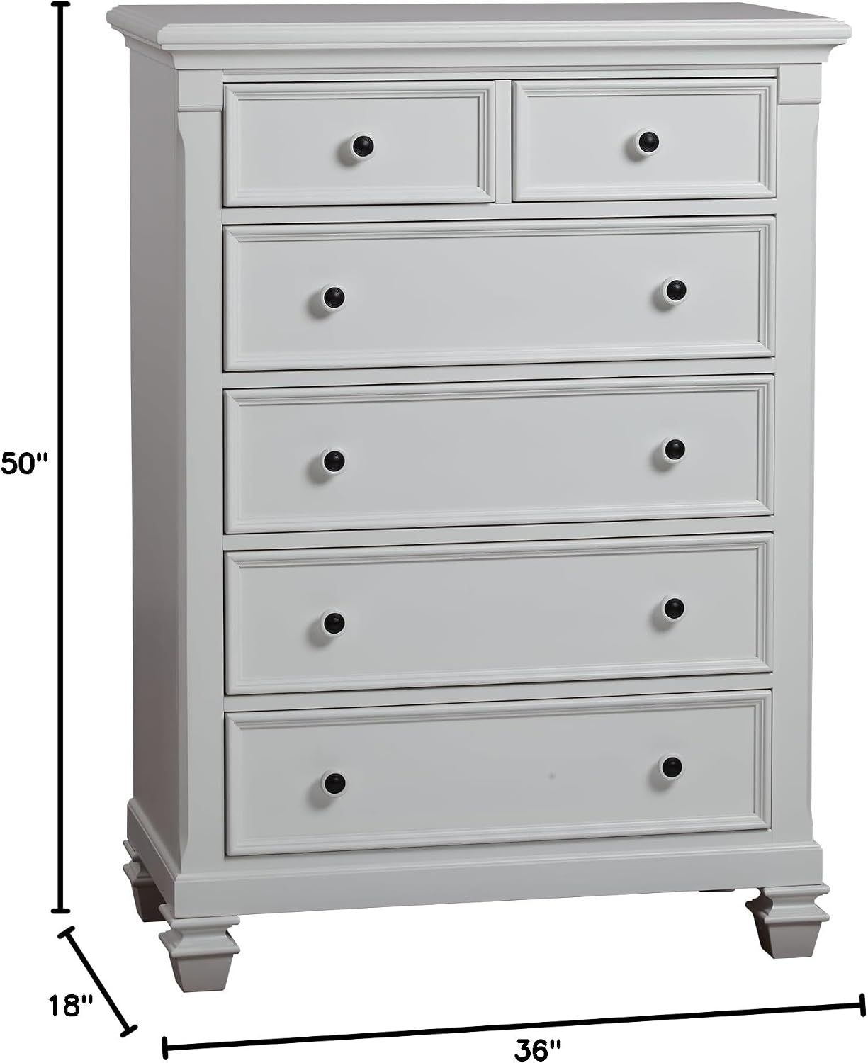 6 Drawer Chest Pure White