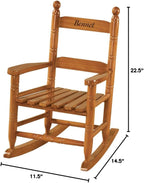 Miles Kimball Personalized Child's Natural Rocker -Wood, Black Font