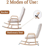 Swegrow Kids' Recliners，Rocker and Stationary Options, Sensory Rocking Chair for Kids & Toddlers，Versatile Floor Chair with Soft Fabric and Stability for Playroom, Bedroom, or Nursery (Beige)
