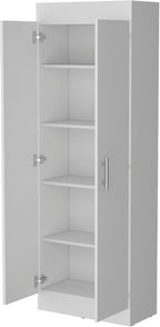 White 5-Shelf Storage Pantry Cabinet,Buffet Kitchen Sideboard,for Kitchen,Dining Room,11.9 * 23.6 * 66.8