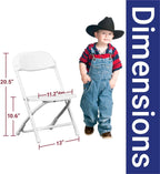 TentandTable Kids Folding Plastic Chair with Metal Frame, Lightweight Stackable Toddler Chairs for Classroom Table Desk Parties Events Weddings and Home Use, White Pack of 20 Chairs