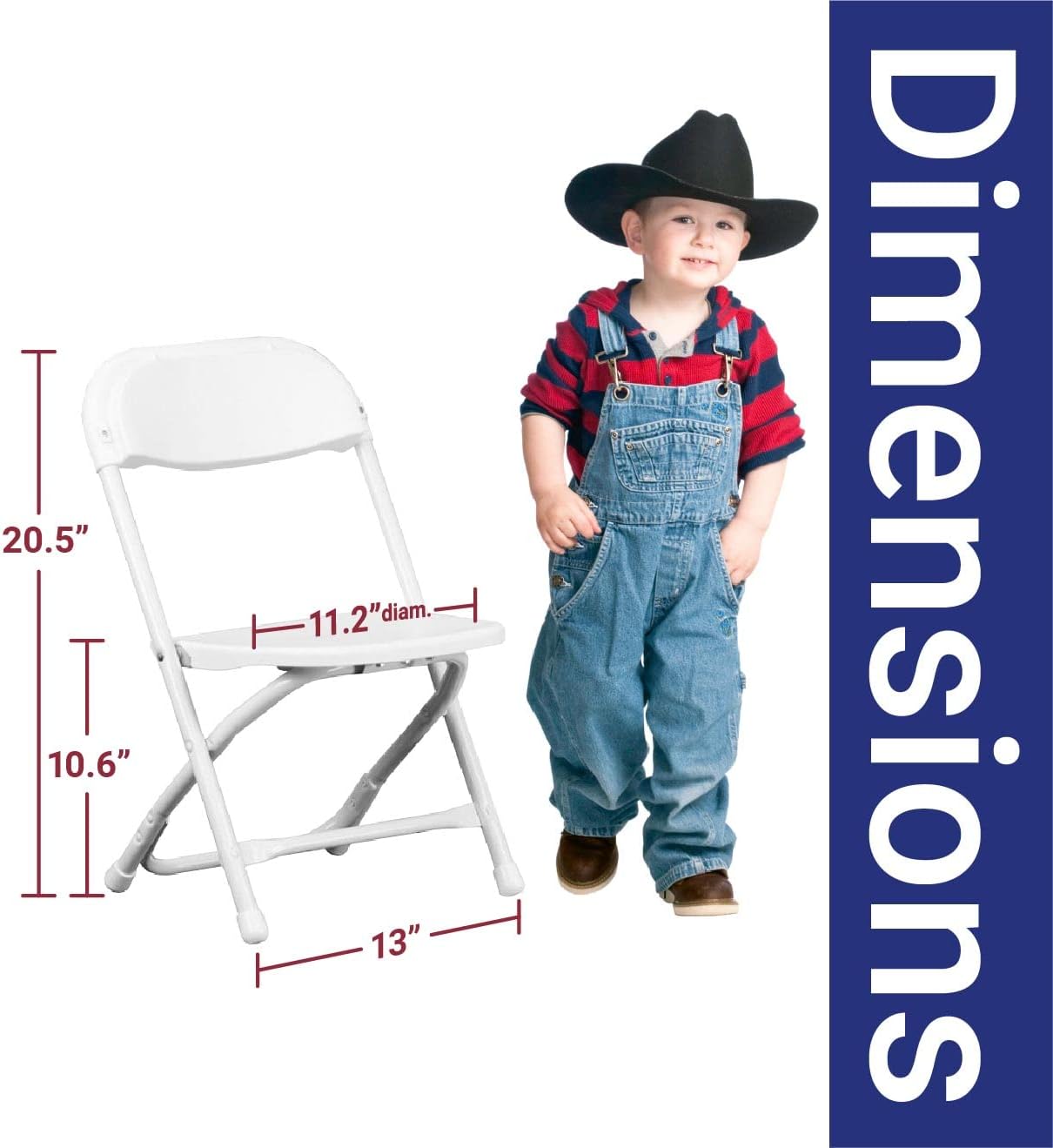 TentandTable Kids Folding Plastic Chair with Metal Frame, Lightweight Stackable Toddler Chairs for Classroom Table Desk Parties Events Weddings and Home Use, White Pack of 20 Chairs