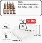 YMVV LED Lighted Liquor Bottle Acrylic Display, 3 Tiers 15.7 Inch LED Liquor Shelves with RF Remote, Liquor Bottle Accessories Shelf for Home Bar