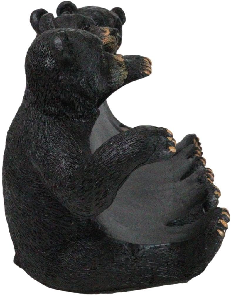 Ebros Gift Rustic Western Forest Animal Whimsical Three Black Bears Hugging Wine Bottle Figurine Wine Holder 9.5" Long Cabin Lodge Farmhouse Country Accent Decor