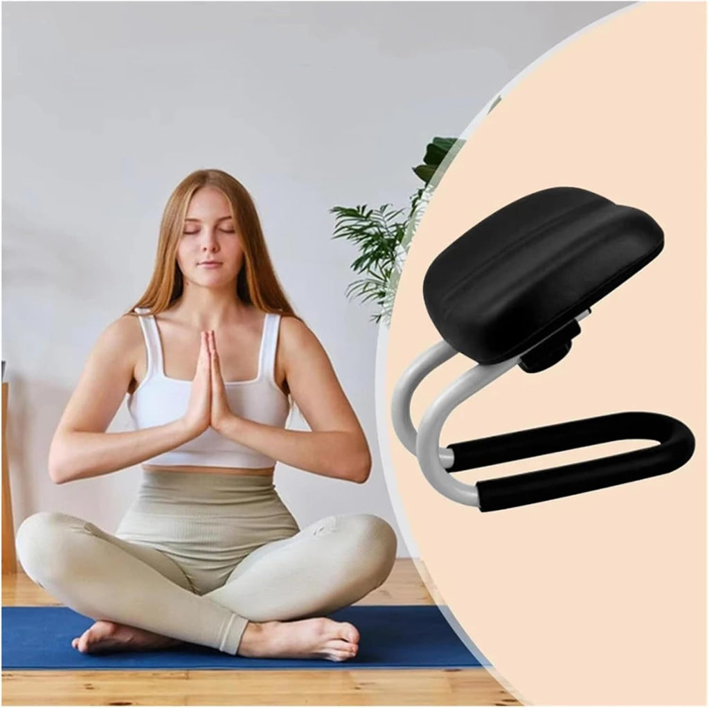 Meditation Seat Adjustable Height Portable Prayer Stool Non-Slip Leg Sleeve Ergonomic Kneeling Chair Meditation Accessories(Black)