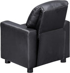 Olive & Opie Oakley Kids/Toddler Push Back Recliner Chair, Lounge Sofa for Boys & Girls Ages 3 and Up, Soft Upholstery,Vegan Leather Onyx