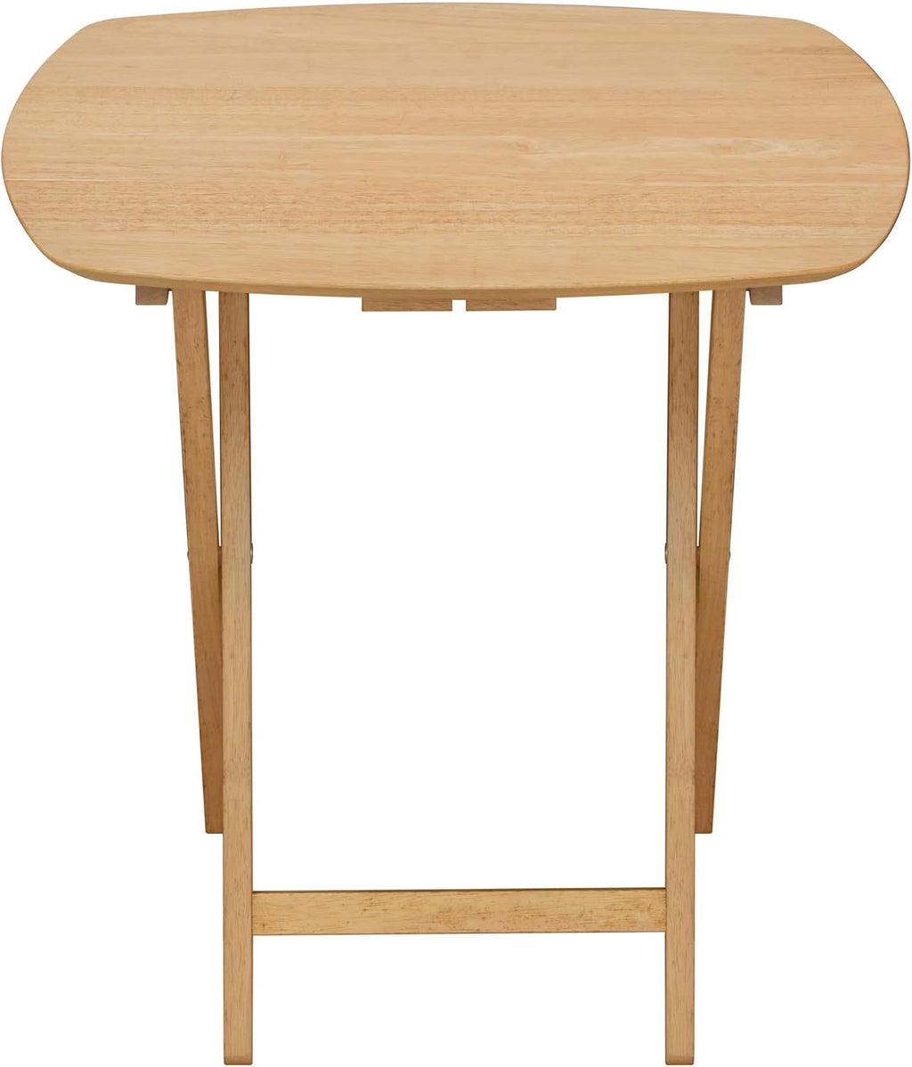 Oversized Hardwood Folding TV Tray Table, 25.5 Inches | Natural, For Dinner, For Eating