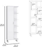 Modern Minimalist Cabinet, Contemporary Storage Locker with 1 Door and 9 Shelves,for Kitchen Home