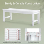 Stoog Outdoor Bench, 2-Person Patio Backless Bench, All-Weather HIPS Garden Bench with 800 lbs Weight Capacity, Never Rot or Fade, for Backyard, Porch and Park, White