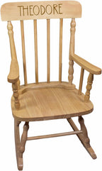 My Bambino Childrens Personalized Rocking Chair Natural Wood Engraved with Toddler Name Baby Gift