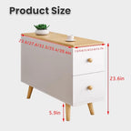 Side Table With 2 Drawers & Hidden Storage Couch Table Sturdy Nightstand With Cable Management Holes Modern Coffee Table Multi-Purpose End Table For Bedroom, Living Room, Office(Black,35.4x11.8x23.6in