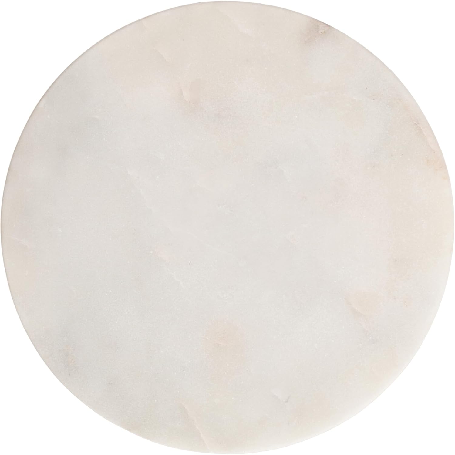 Kate and Laurel Helio Modern Round Marble Drink Table, 8 x 8 x 24, White and Antique Brass, Natural Marble Martini Table for Use as Small Plant Stand or Mini Nightstand