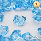 PMLAND Clear Fake Ice Rocks – 180 Pcs Large Light Blue Acrylic Gems Crushed Plastic Diamonds Vase Filler for Centerpieces, Theme Décor, Holidays, Parties, Aquarium & Table Scatter