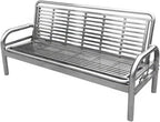 Patio Benches for Outdoors Multifunctional Stainless Steel Sofa Bed Household Folding Dual-Purpose Wrought Iron Leisure Seat Garden Benches for Outdoors