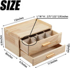 Tea Organizers with Drawer Wooden Tea Box | Teabag Holder with 4 Cotton Woven Coasters，Wooden Storage Box with Drawer