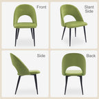Dining Chairs Set of 4, Upholstered Velvet Dining Room Chairs with Ergonomic Curved Backrest, Wooden Modern Kitchen Chair for Kitchen Restaurant Cafe, Pistachio Green