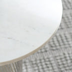 SAFAVIEH Home Collection – Kathony Cream Glass & White Marble Round Top Side Table, Fully Assembled (ACC3220A)